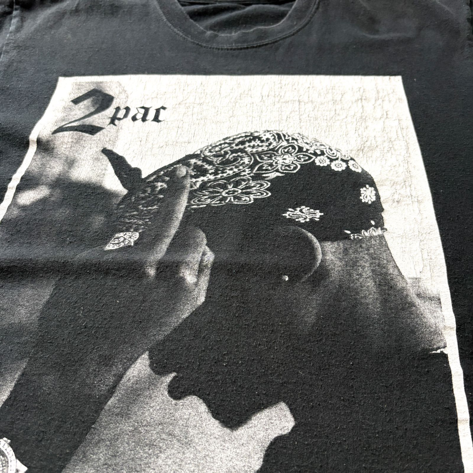 2PAC トゥーパック ラップTシャツ M ブラック メンズ レディース ユニ 