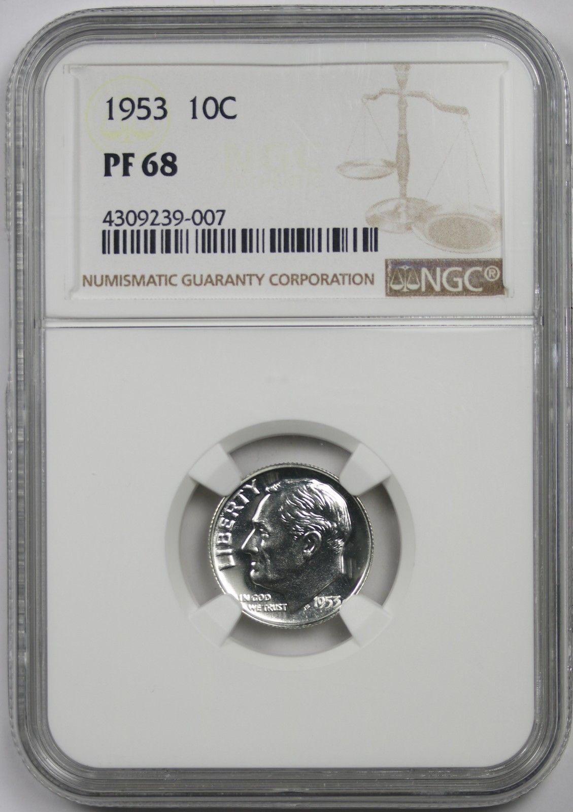 1953 10C NGC Proof PF 68 Roosevelt Dime