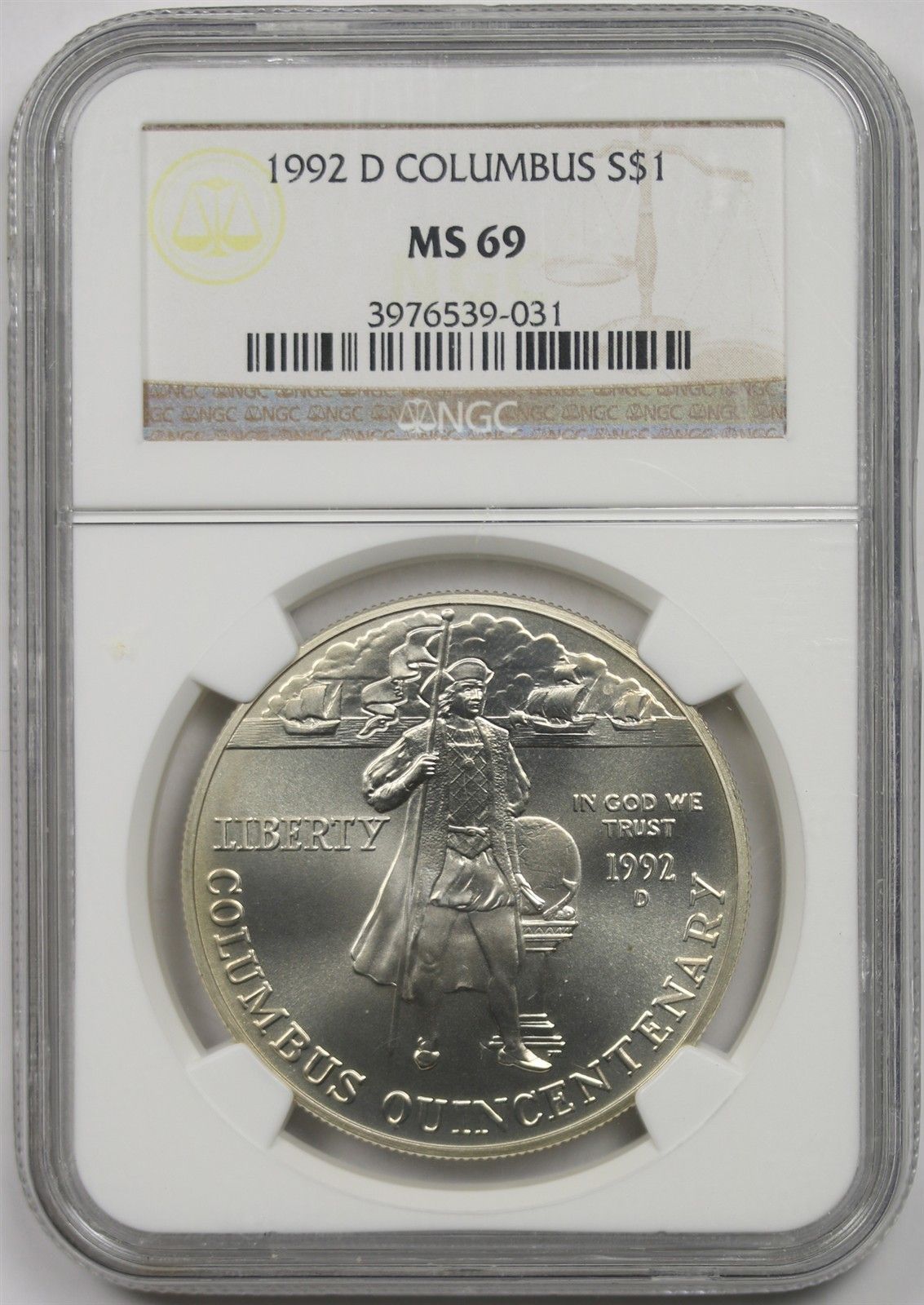 1992-D Columb Quincentenary $1 NGC MS 69 Modern Commemorative Silver Dollar