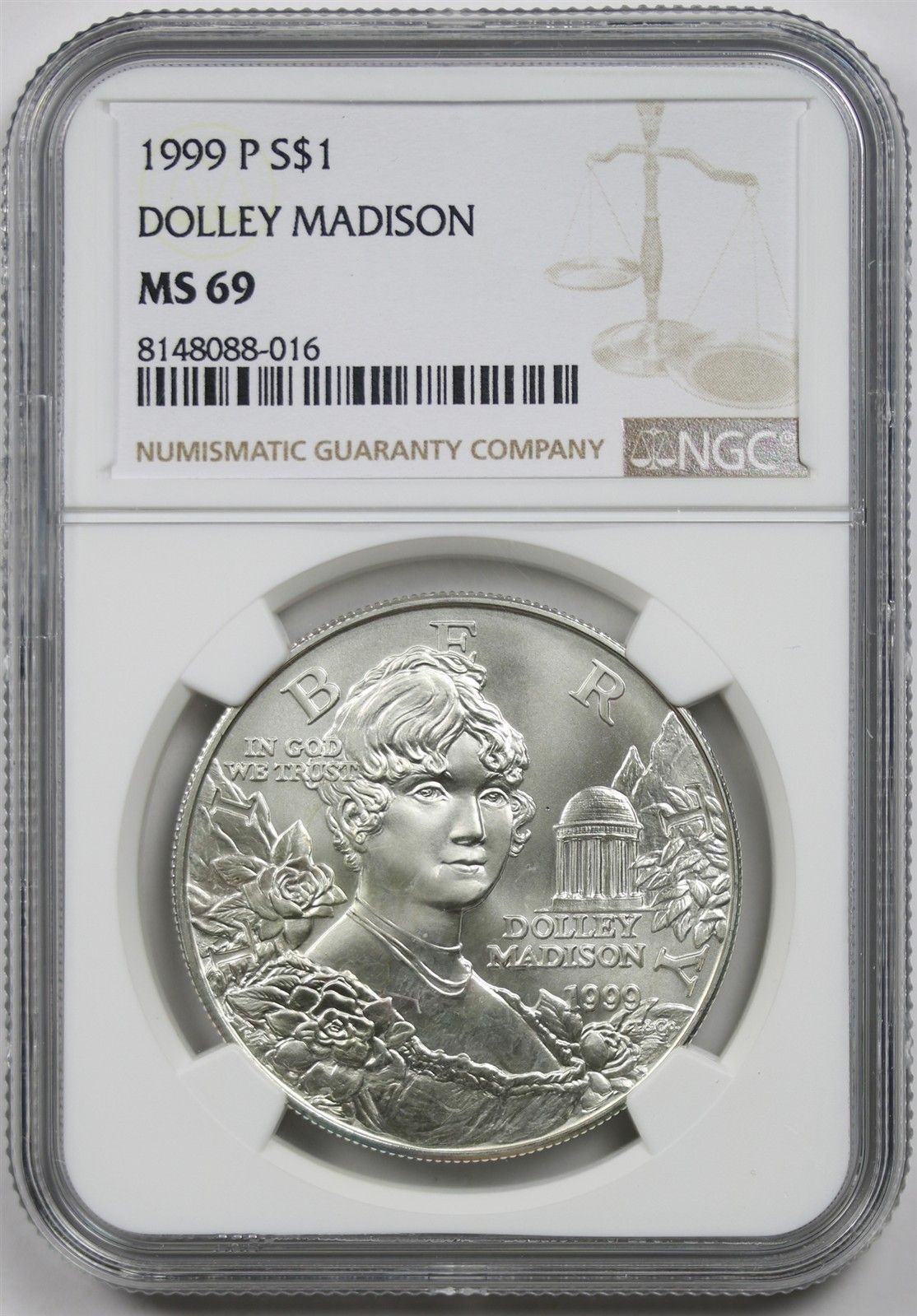 1999-P Dolley Madison $1 NGC PF 69 Ultra Cameo Modern Commemorative Dollar