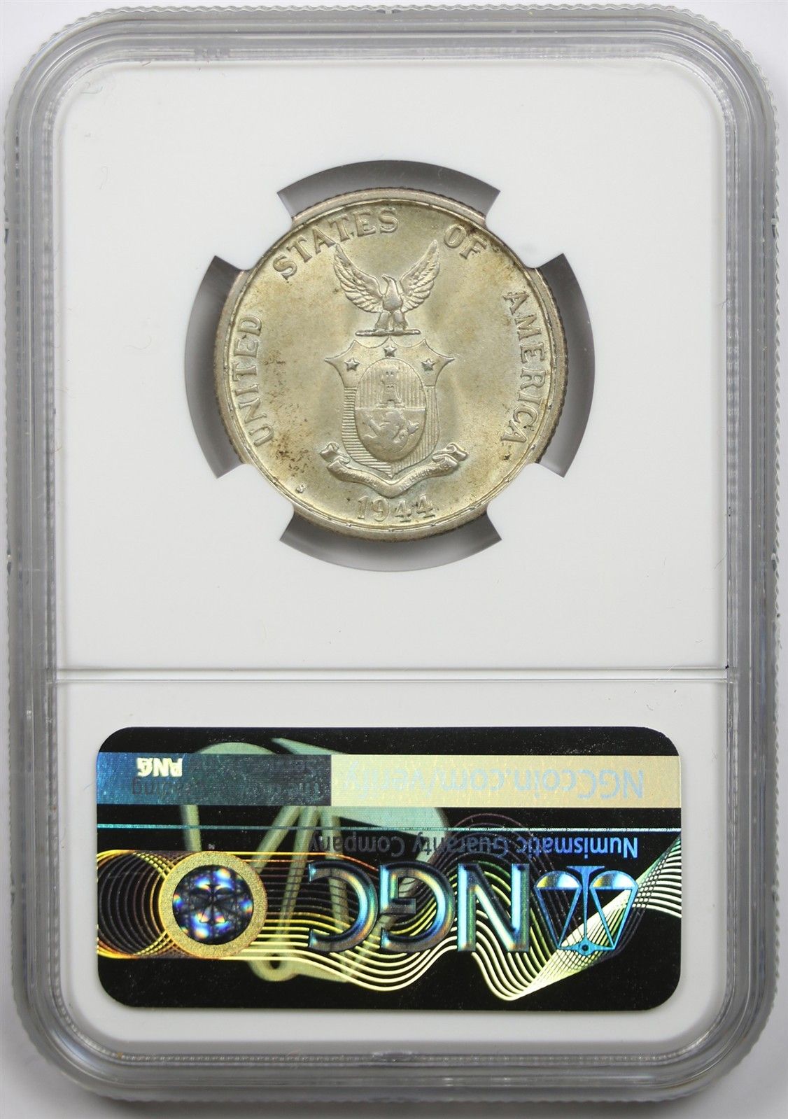 1944-S A-Philippines 50 Centavos NGC MS 64 1944-S A-Philippines 50 Centavos NGC MS 64