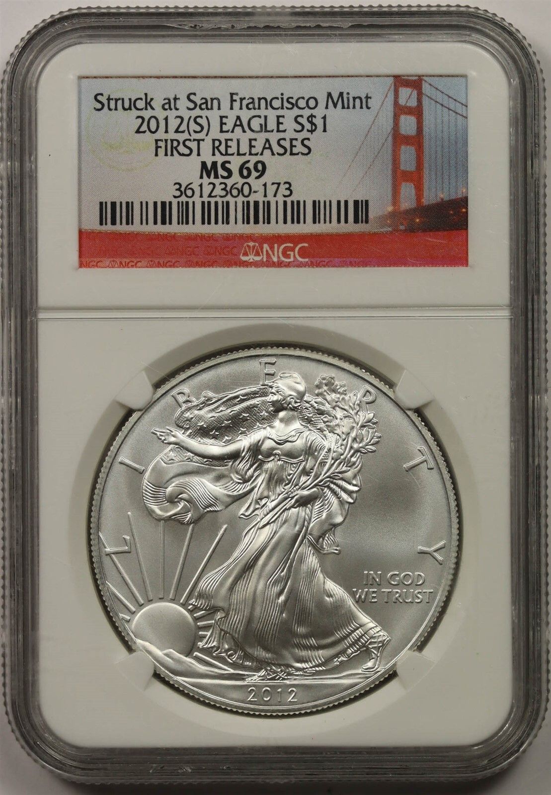 2012 (S) Silver Eagle $1 MS 69 NGC First Releases Struck at San Francisco