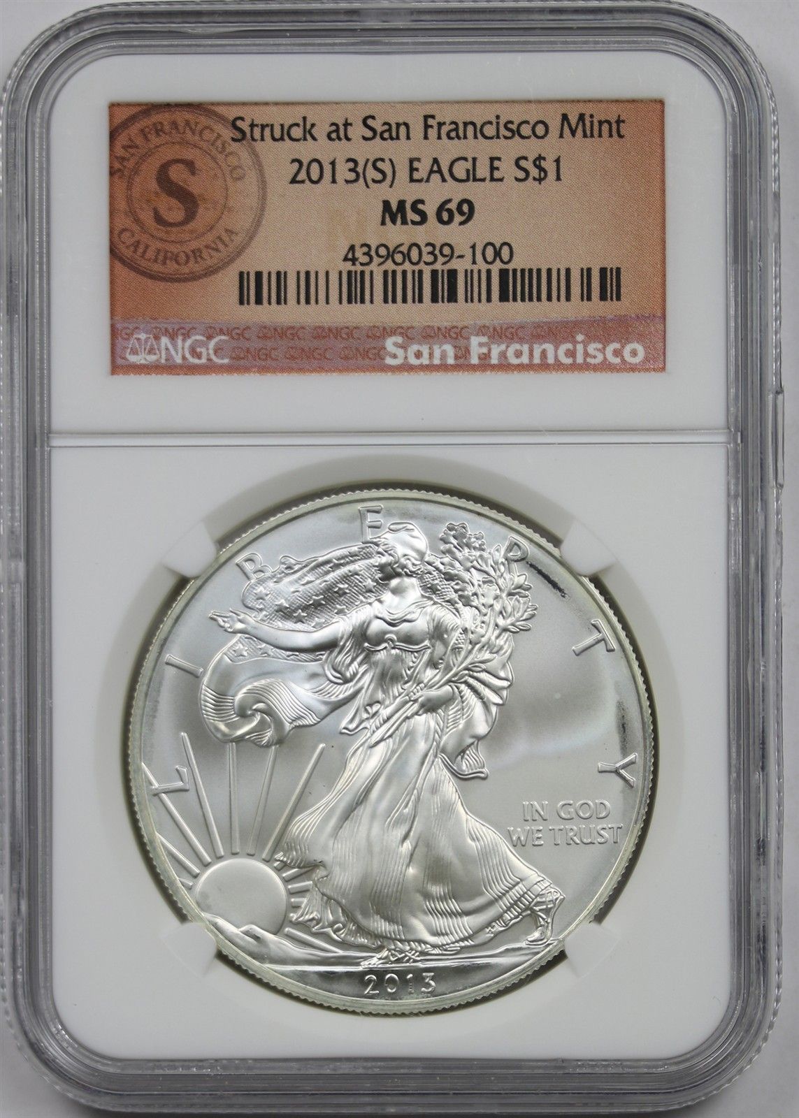 2013-(S) Silver Eagle $1 MS 69 NGC Struck at San Francisco
