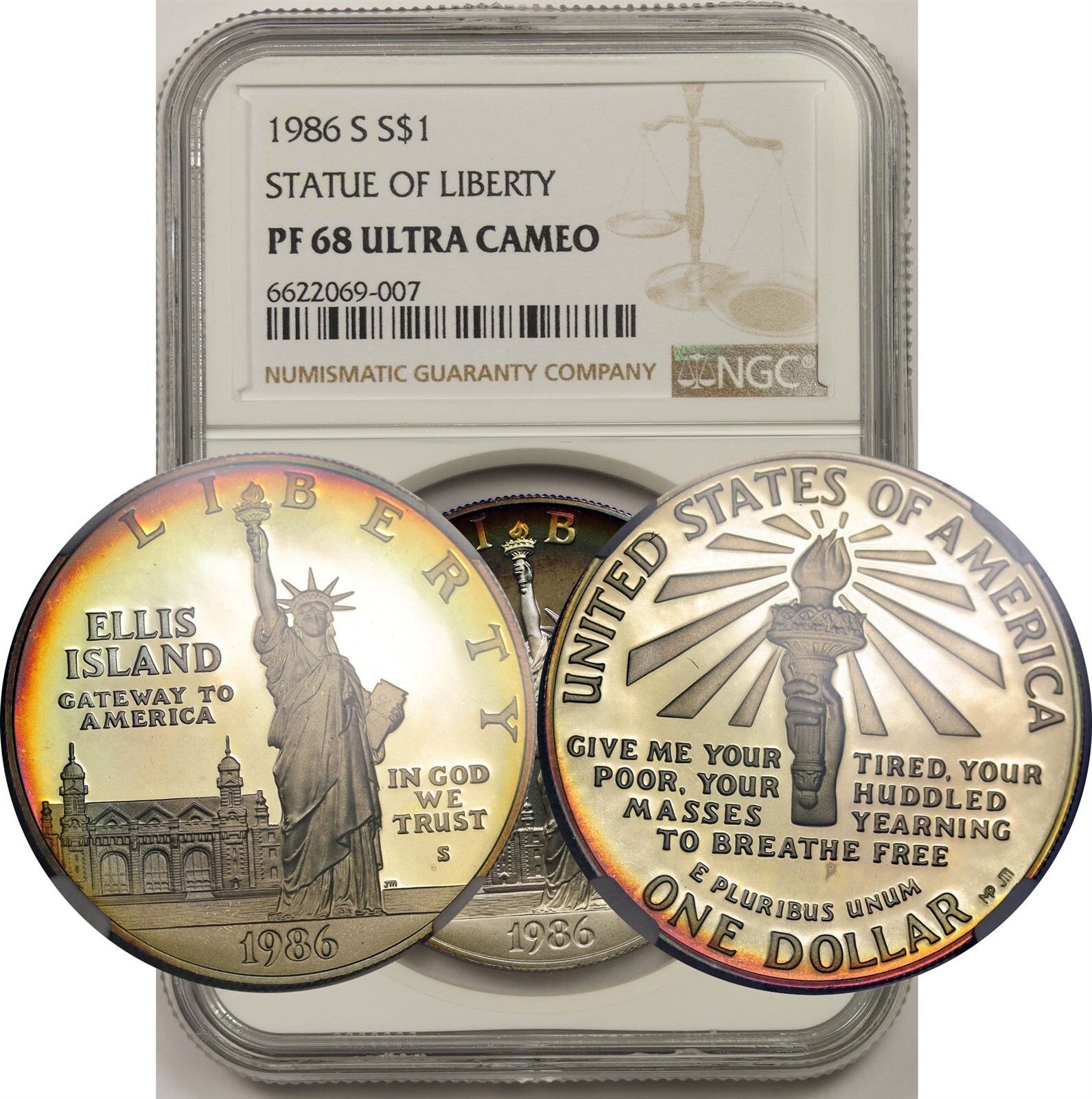 1986-S Statue of Liberty $1 NGC PF68UCAM Modern Commemorative Silver Dollar T