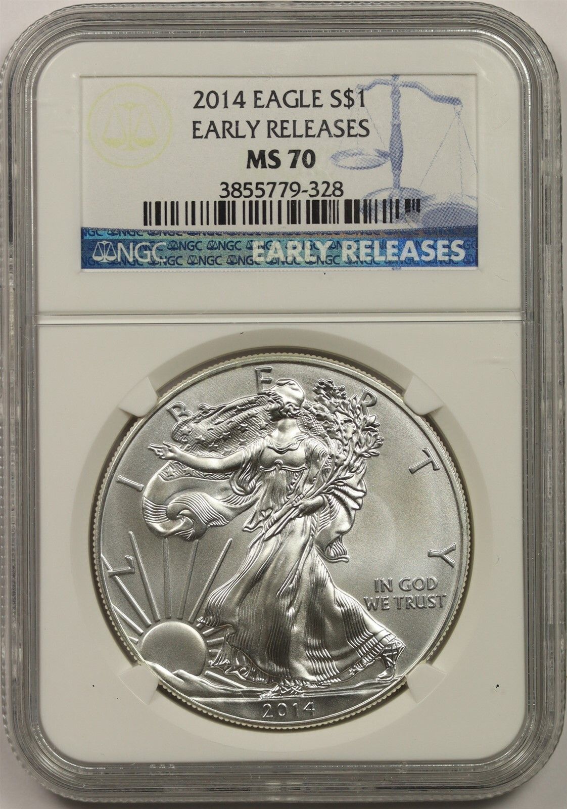 2014 Silver Eagle $1 NGC Early Releases MS 70 1 oz Silver