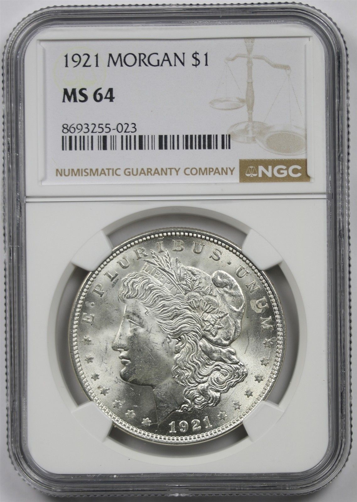 1921 $1 NGC MS 64 Morgan Silver Dollar