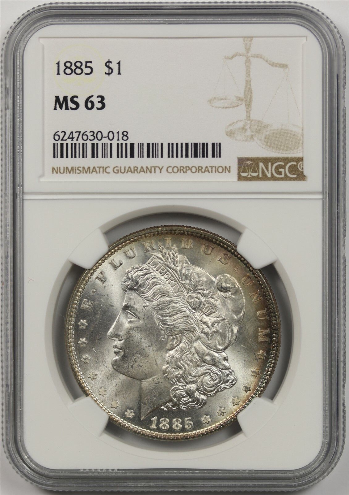 1885 $1 NGC MS 63 Morgan Silver Dollar