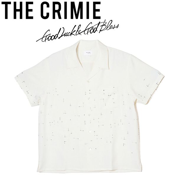 THE CRIMIE (クライミー) TAILORED ORIGINAL KASURI GRAPHIC S/S SHIRT EASY CARE テイラード半袖シャツ 全2色 CR010 WHITE M