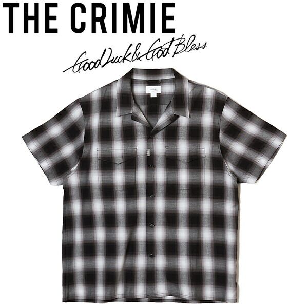 THE CRIMIE (クライミー) OMBRE CHECK SHIRT オンブレチェックシャツ 半袖 BLACK CR011 M