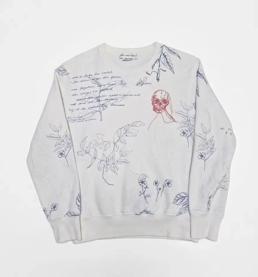 レディース Alexander McQueen アレキサンダー・マックイーン フローラル スカル スウェット 白 L