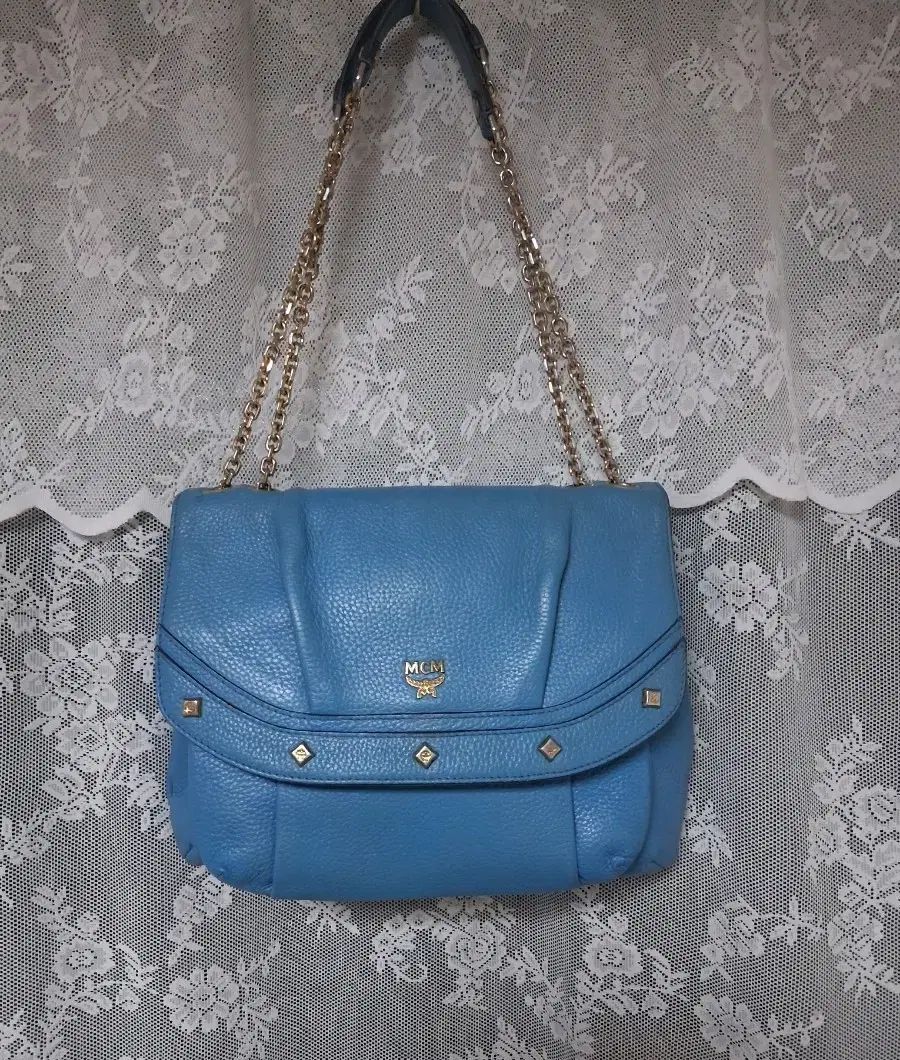 MCM ショルダーバッグ ブルー バッグ チェーンバッグ