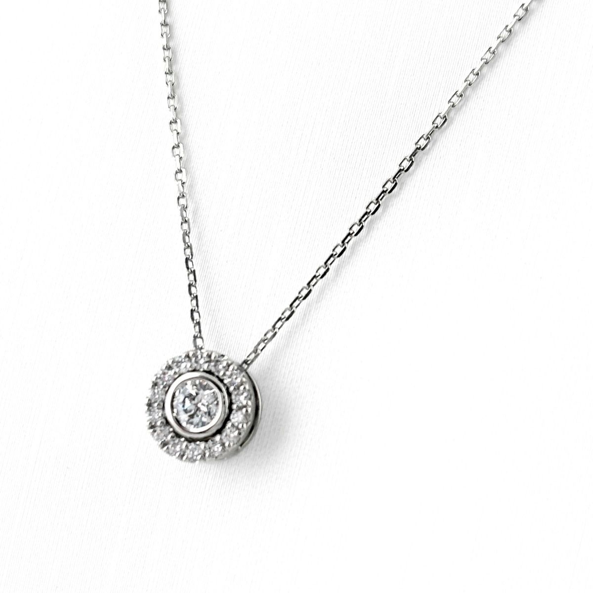 メレダイヤ デザインネックレス プラチナ ペンダント ネックレス Pt900 Pt850 ダイヤモンド レディース 【中古】