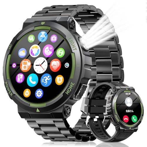 スマートウォッチ【2026初売り】Bluetooth通話 Line/メッセージ通知 1.53インチ大画面 アプリのGPS連動可能 100+運動モード 3ATM防水 400mAh長持ちバッテリー カメラ制御 音楽制御 音声アシスタント 歩数計 04a67352