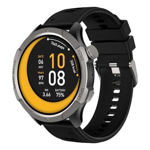 スマートウォッチ【466×466 AMOLED大画面】 メンズ Bluetooth5.3 通話機能対応 100+運動モード 歩数計 ストレス・感情表示 丸型 smart watch バッテリー持続30日間 システム+カスタム文字盤 防水IP6 cc063feb