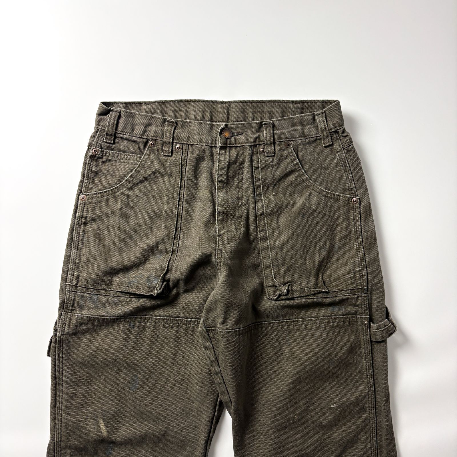 ディッキーズ ダブルニー ペインターパンツ W32 L30 モスグリーン メンズ ワークパンツ チノパン ボトムス ワイド ストレート ゆるだぼ 太め コットン 丈夫 作業着 DIY アウトドア キャンプ カジュアル ストリート 古着男子 アメカジ