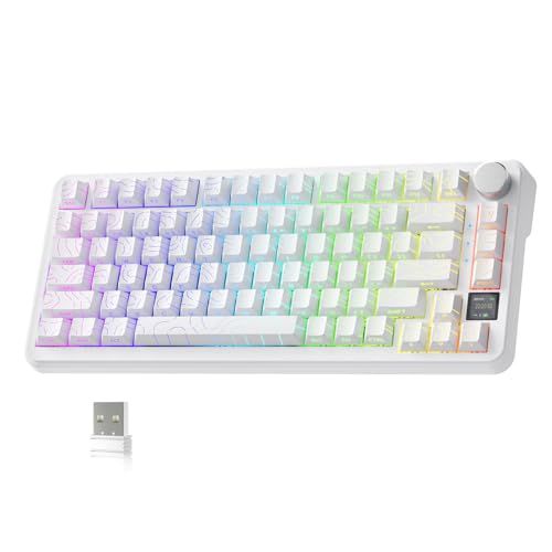 【新品】ATTACK SHARK X85Pro ゲーミングメカニカルキーボード ブルーベリースイッチ ガスケットマウント リニア PBTキーキャップOEMカスタマイズ ワイヤレス 無線 3接続モード 2.4G/Bluetooth/USB-C TFTスクリーン