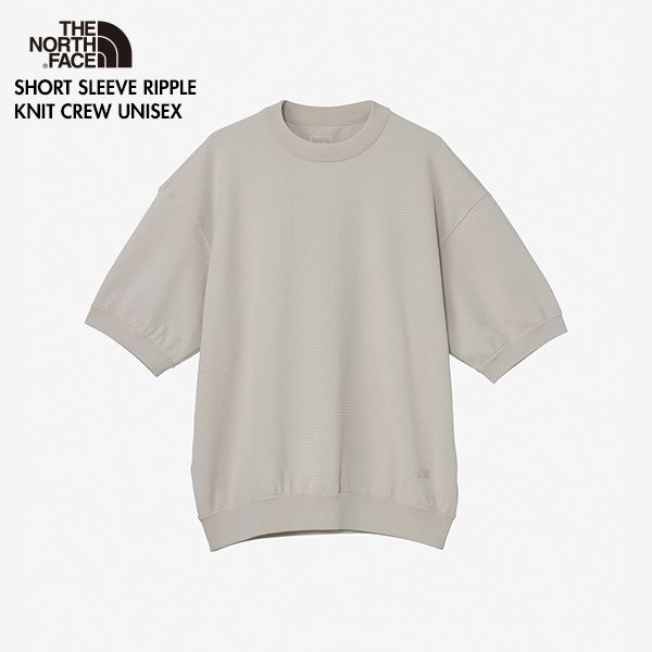 ［2026最新モデル］THENORTHFACE NT12644 ショートスリーブリップルニットクルー ユニセックス FIフォッシルアイボリー M