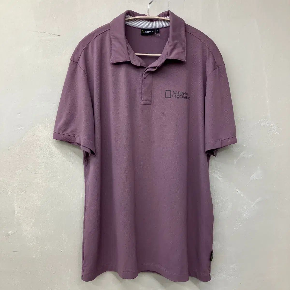 ナショナルジオグラフィック 紫色 半袖 ポロTシャツ
