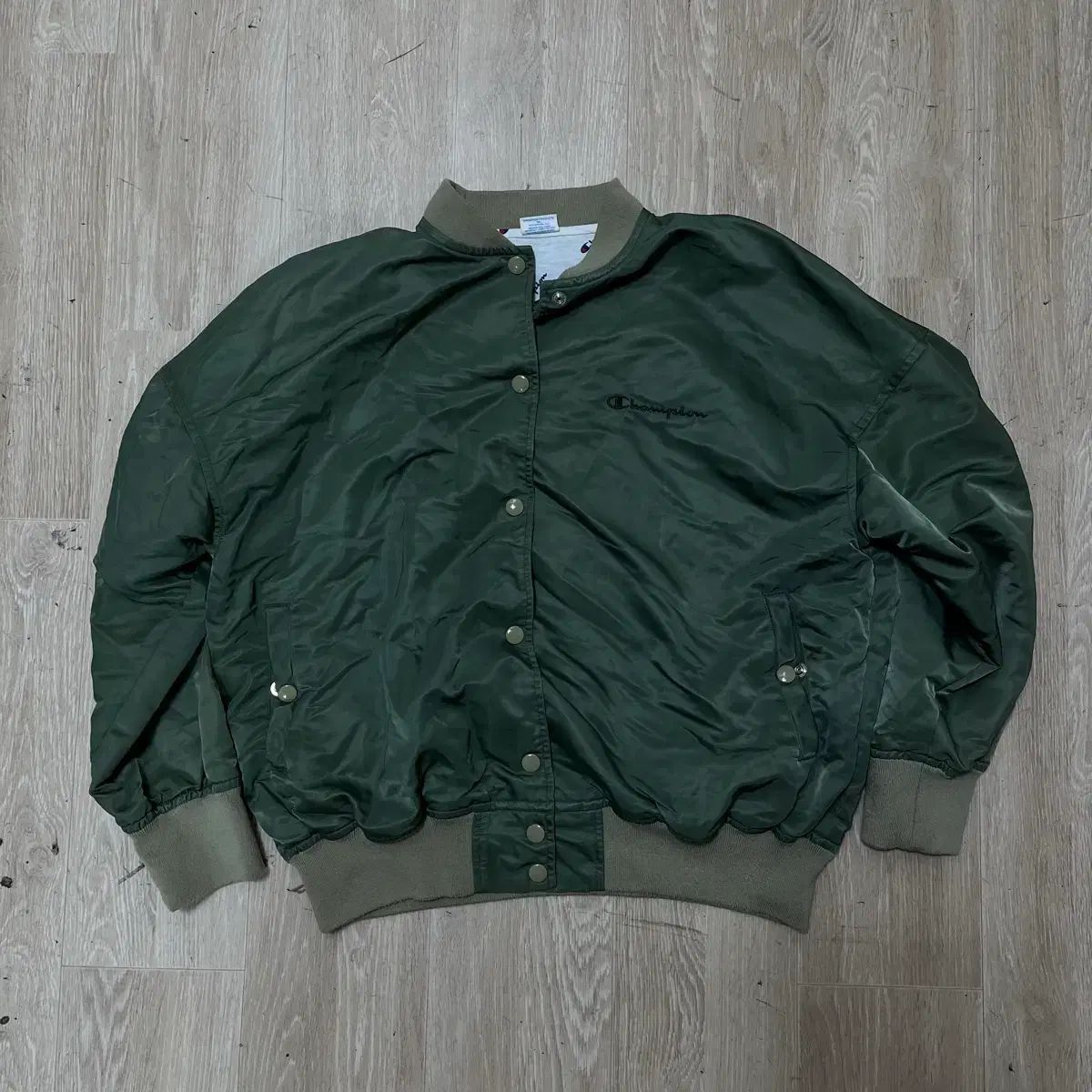 Champion レディース スタジャン ベースボール ボタン ジャケット M/95