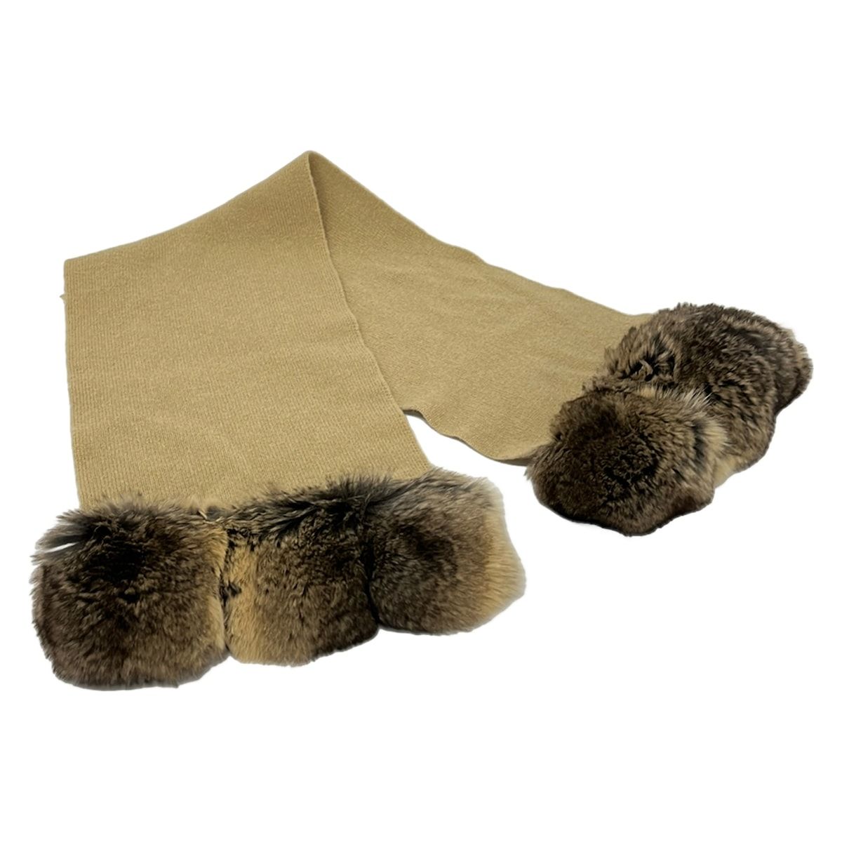美品　フォクシー　FOXEY カシミヤ100%　ボレロ  マフラー　リボン FOXEY】Made in Japan 100% Cashmere Scarf（フォクシー 日本製 ファー