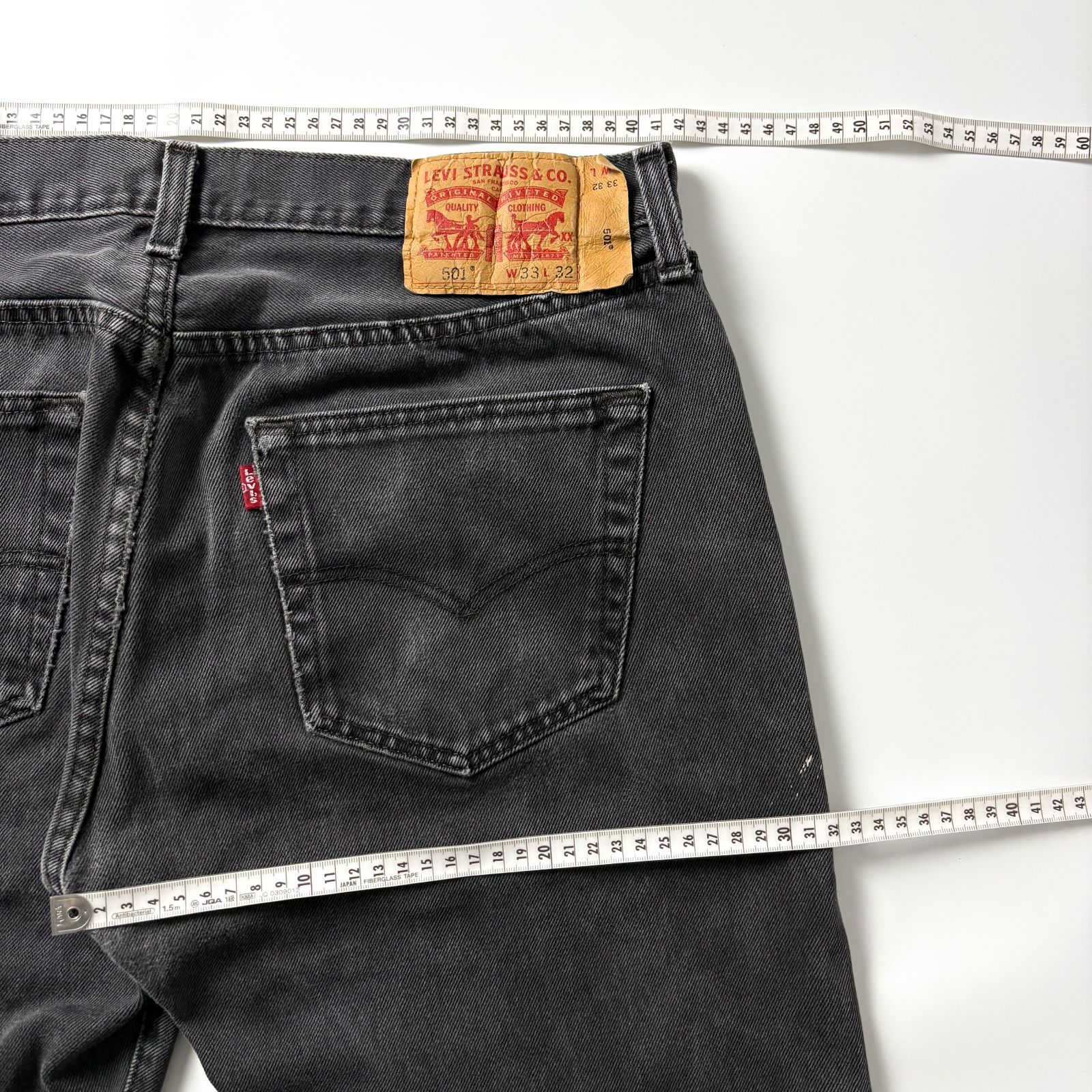 リーバイス 501 ブラックデニム W33 L32 サルファブラック 後染め