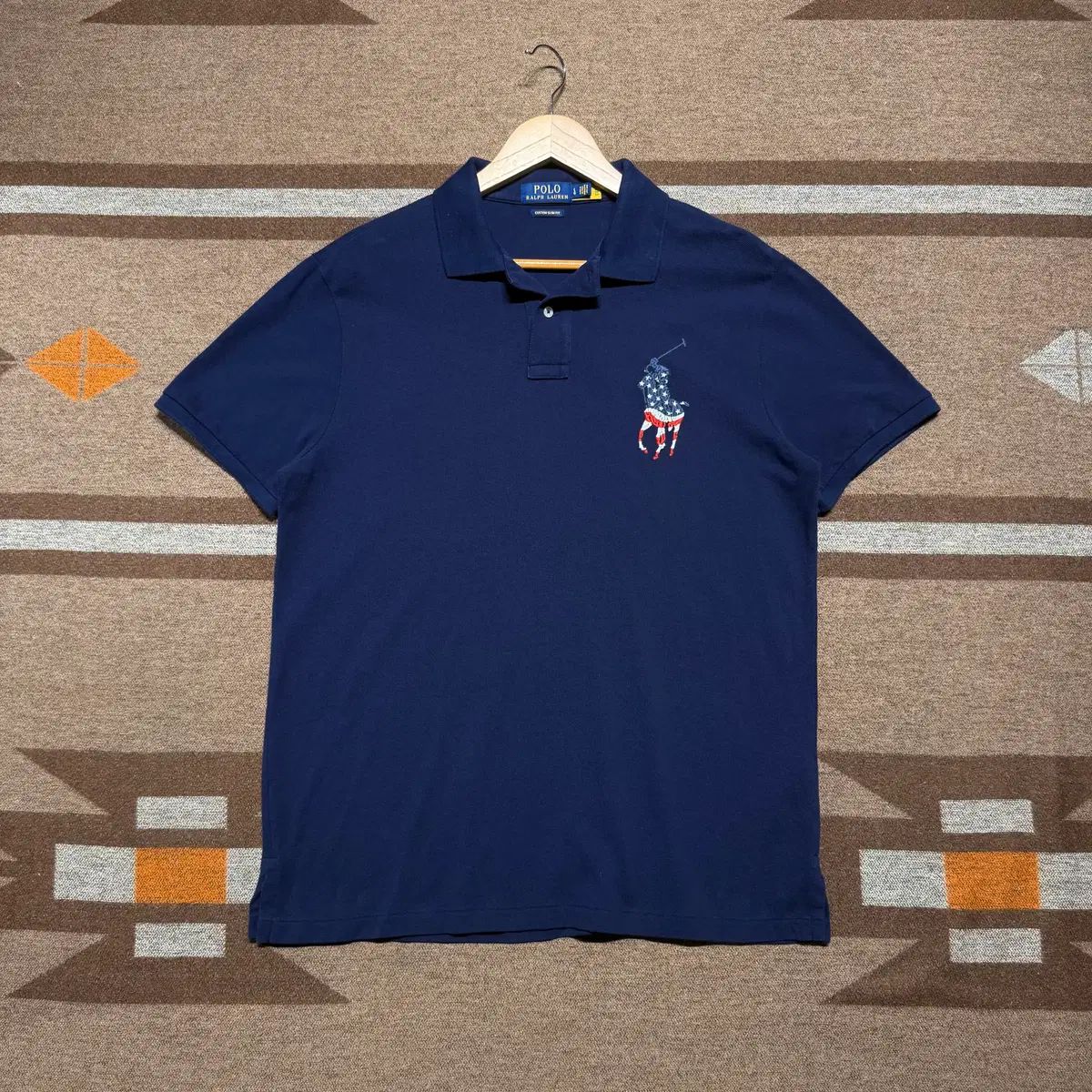 POLO RALPH LAUREN 星条旗 ビックポニー 半袖 カラーTシャツ L