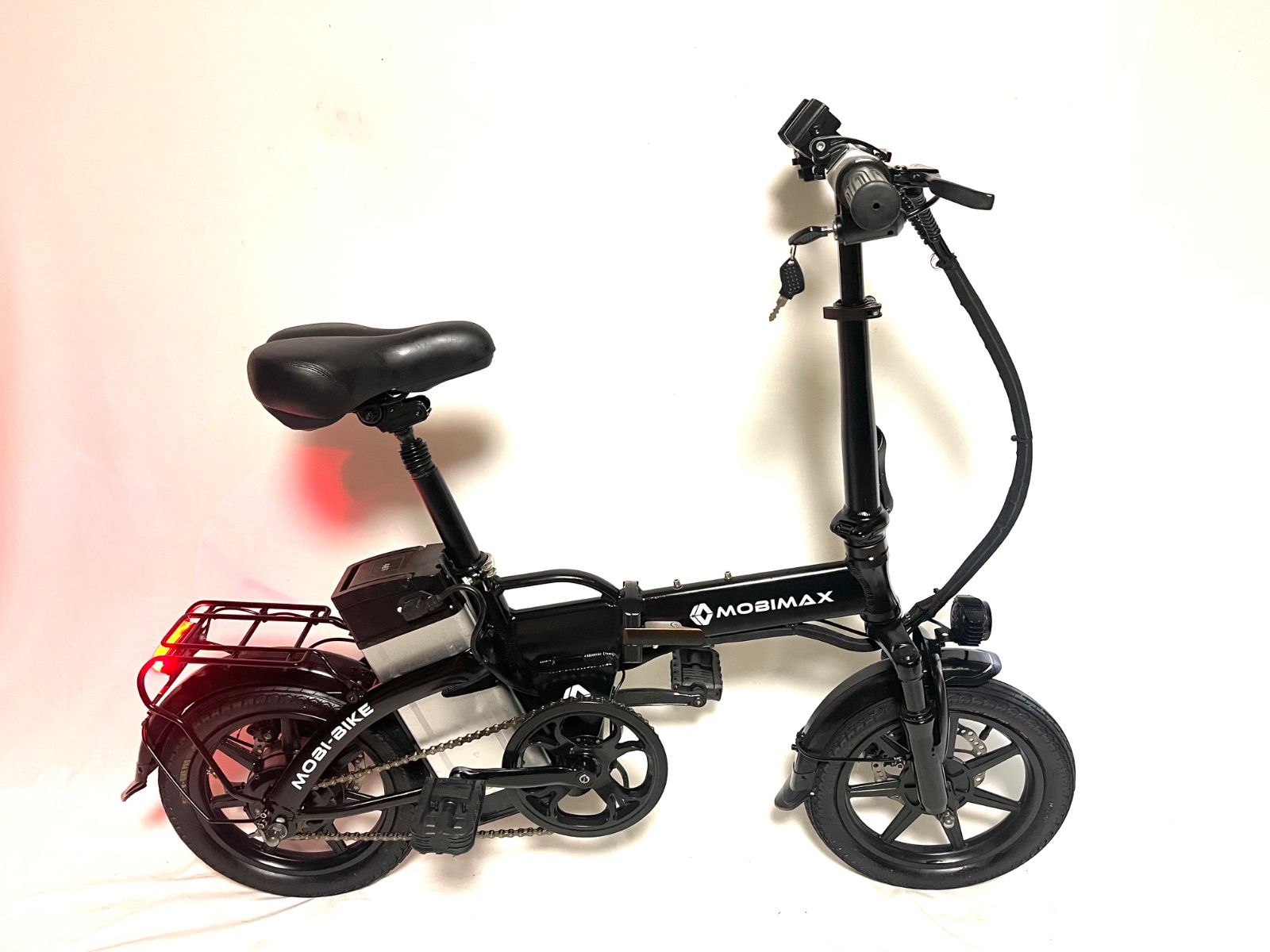 mobimax  48Ｖ  電動アシスト自転車　中古品　鍵　充電器付き 0351【動作確認済】送料無料 MOBIMAX ディスク式 MTB 折り畳み電動