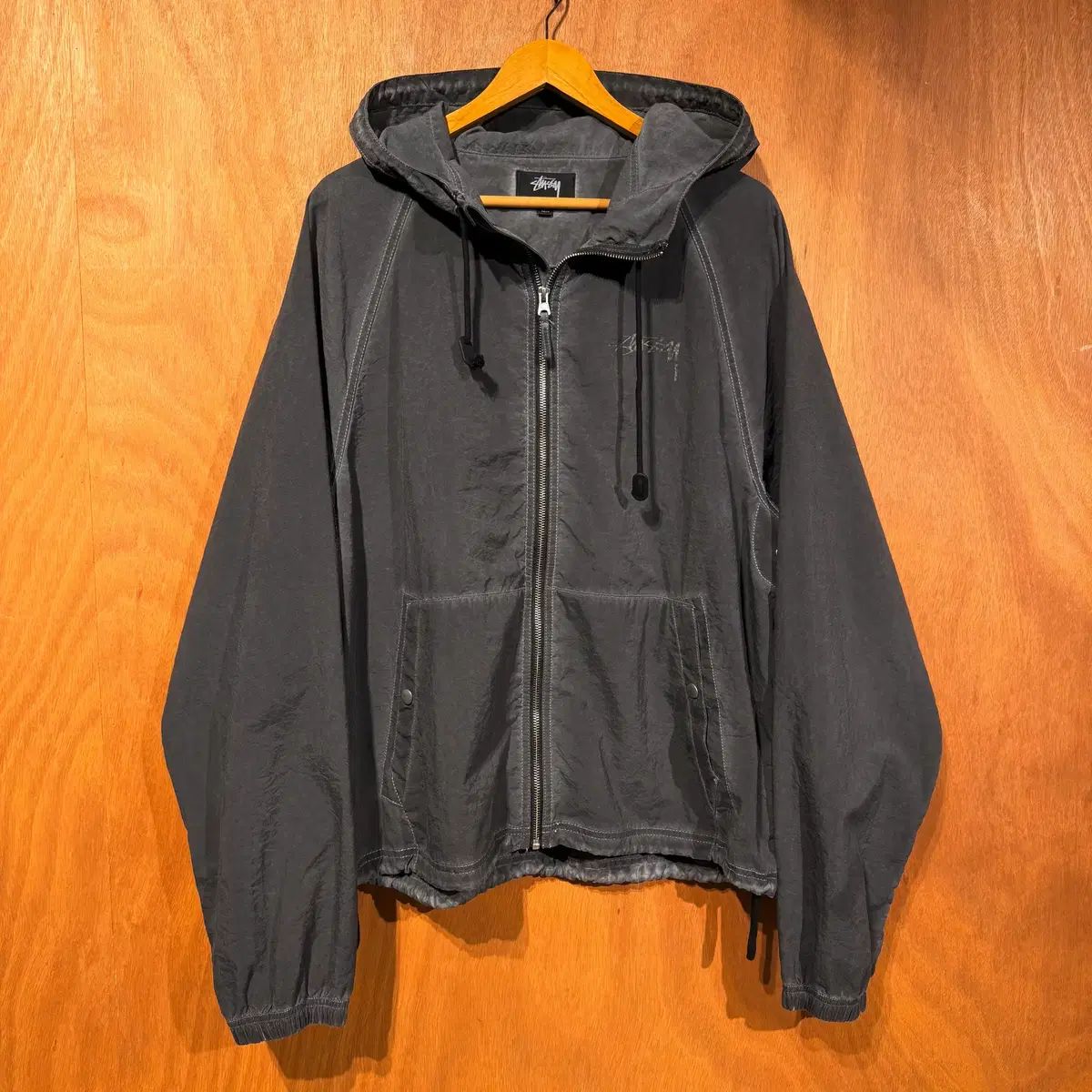 STUSSY ビーチ シェル ガーメントダイ フーデッド ジャケット L