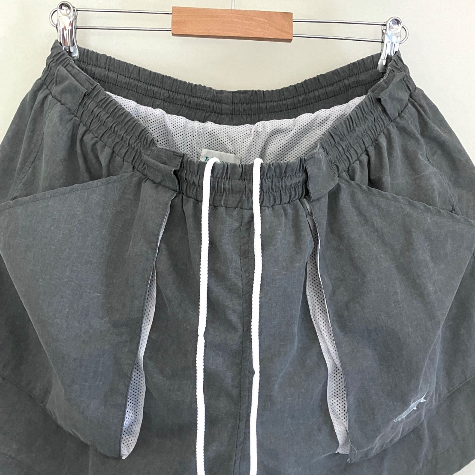 90s初期USA製 Tarponwear★USAメンズXL★フィッシングショーツ★魚刺繍★極美品 ゴム劣化無★ナイロン クールマックス★ZJジップ★セージグリーン★ターポンウェア　　　#2605M038