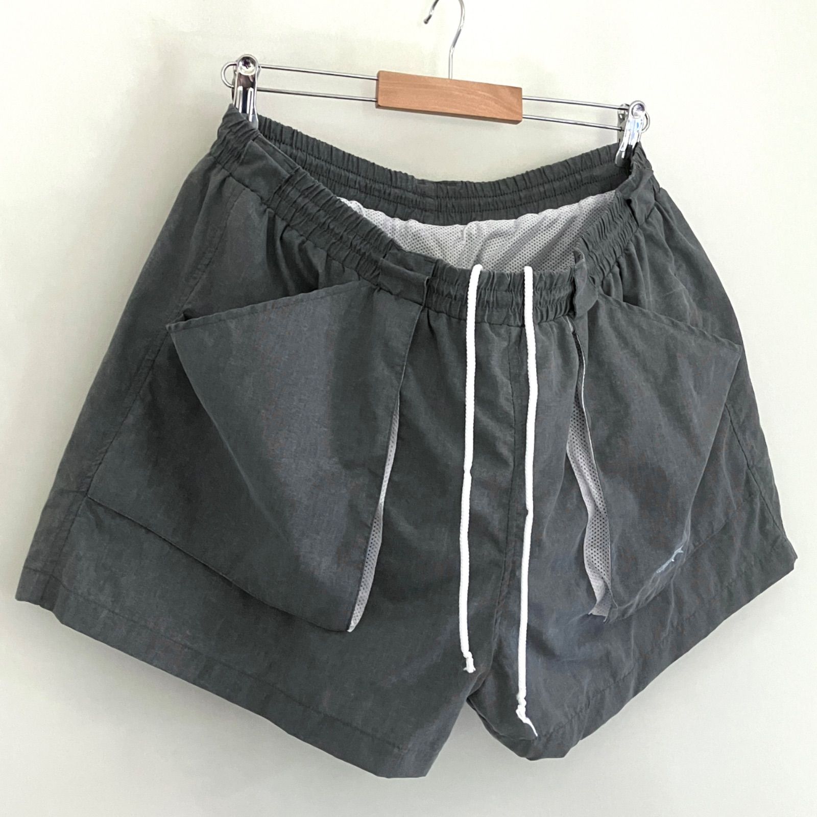 90s初期USA製 Tarponwear★USAメンズXL★フィッシングショーツ★魚刺繍★極美品 ゴム劣化無★ナイロン クールマックス★ZJジップ★セージグリーン★ターポンウェア　　　#2605M038