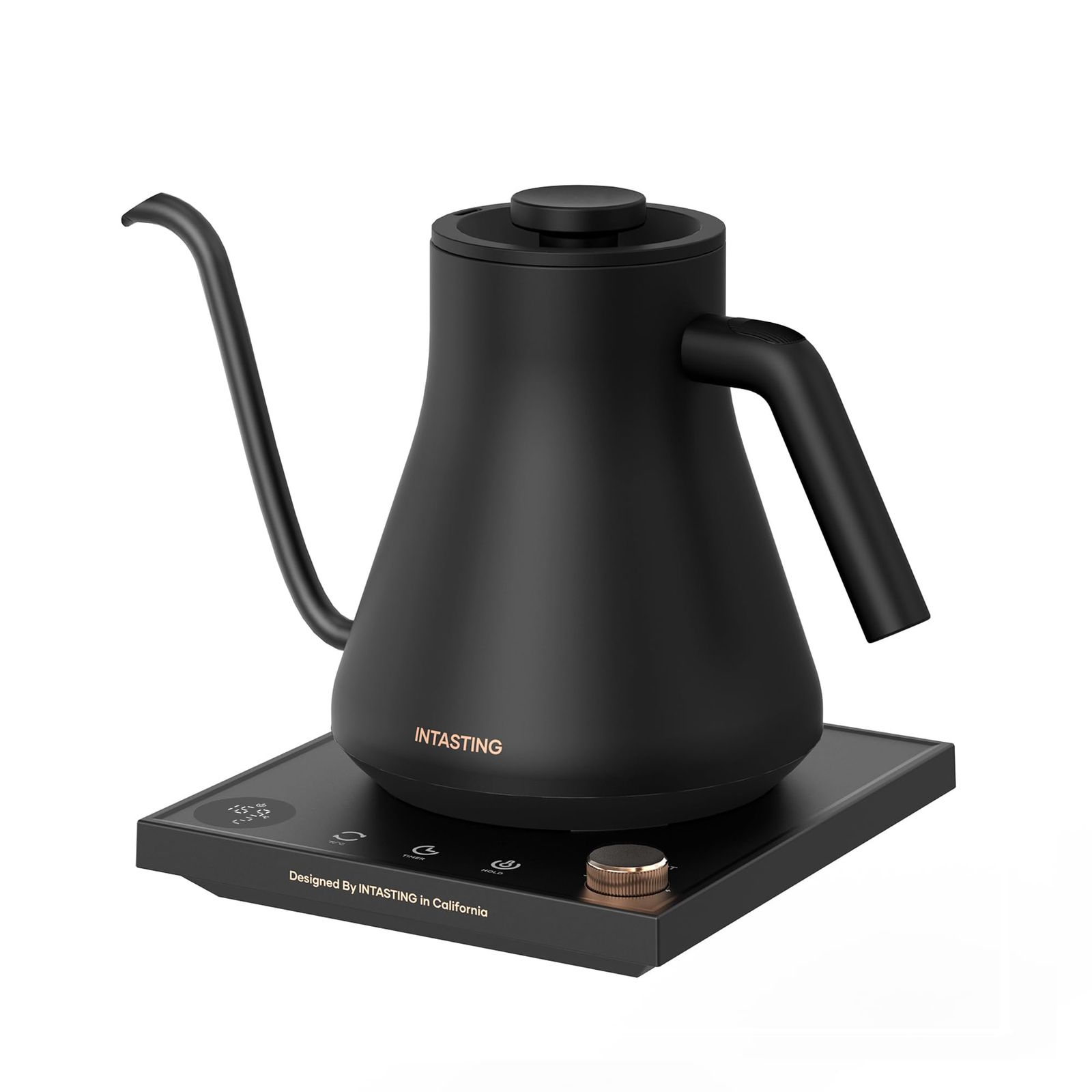 intasting 電気ケトル コーヒー 1°C単位の温度調節 コーヒー ケトル 細口ドリップ 1200W高速沸騰 2時間保温 LED表示パネル 電気ポット ドリップ ポット 空焚き防止 コンパクト0.9L クリスマス 新年 プレゼント用 ( ab065feb