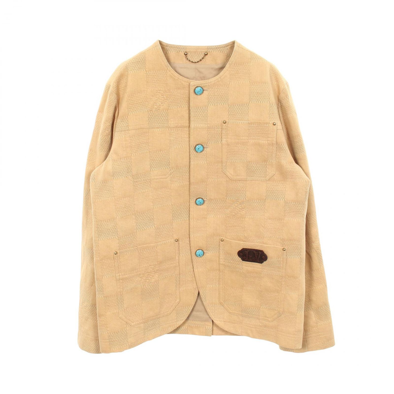 LOUIS VUITTON ルイ・ヴィトン ダミエチェック ノーカラージャケット ブルゾン