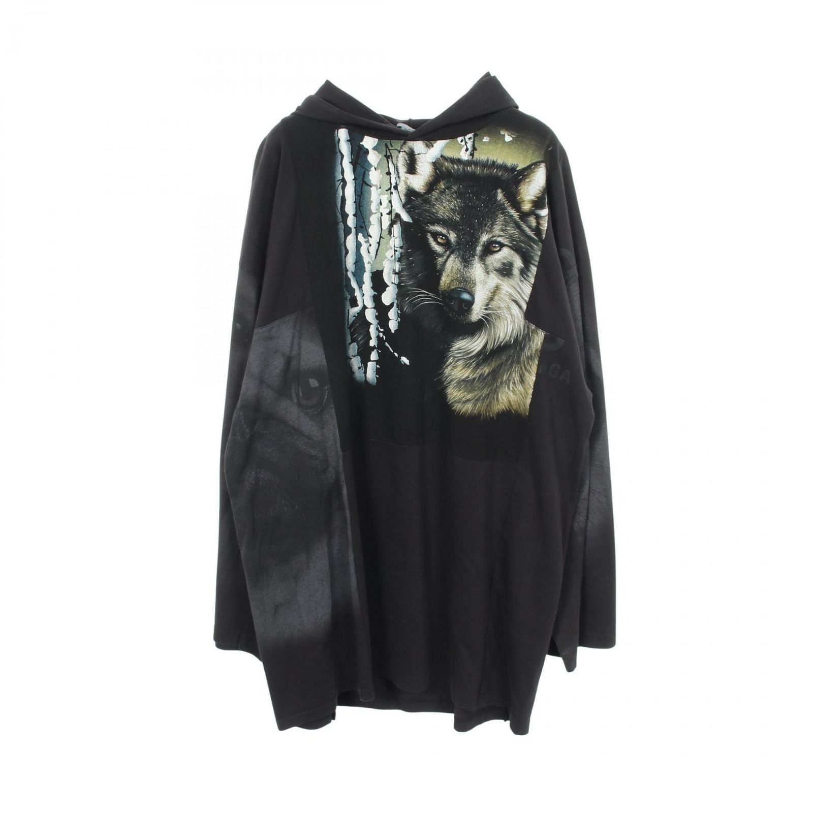 BALENCIAGA バレンシアガ ドッキング ロング丈 プリント パーカー