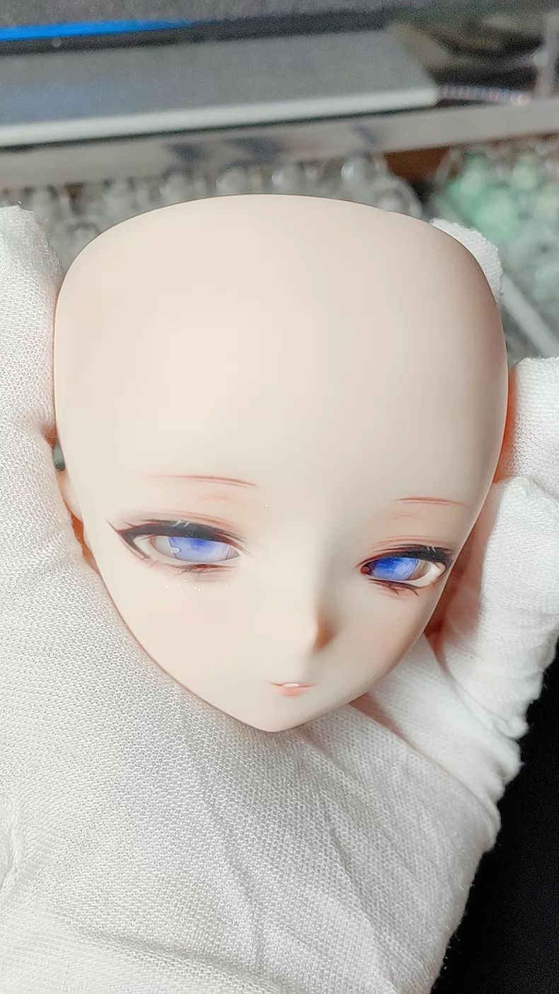BJDカスタムヘッド メイク済み imomo tiamat 1/4サイズ対応 ドールヘッド 完成品 ハンドペイント 紫瞳 二次元 美少女 アート塗装 新品 現品 一点物 コレクション ドール