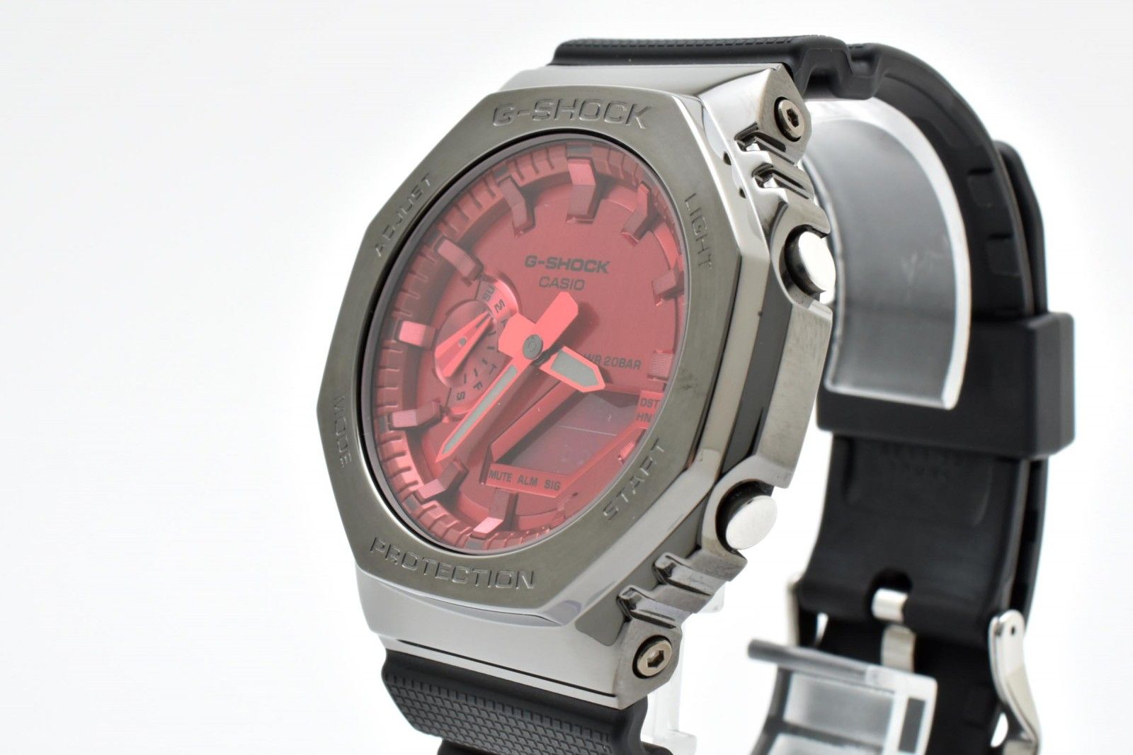 カシオ CASIO G-SHOCK GM-2100B メンズ腕時計 メタルベゼル レッド文字