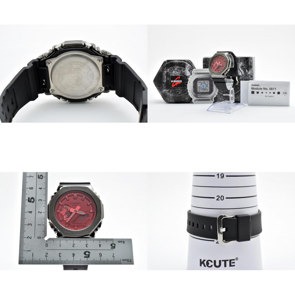 カシオ CASIO G-SHOCK GM-2100B メンズ腕時計 メタルベゼル レッド文字 