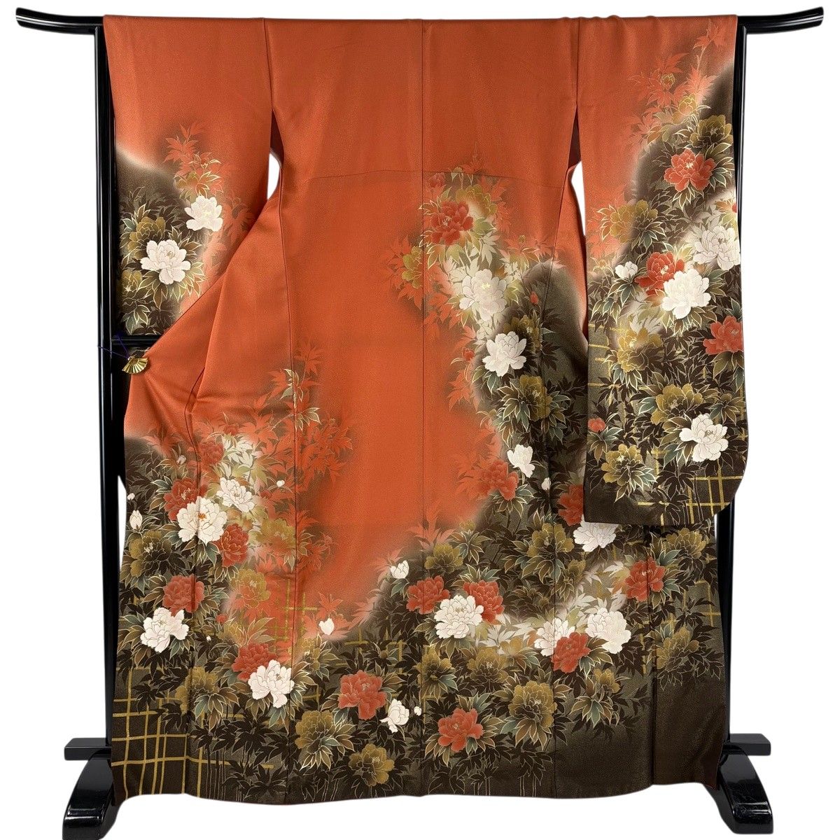 振袖 美品 名品 身丈156.5cm 裄丈62cm 正絹 【中古】 美品 振袖 身丈156cm 裄丈67.5cm L 袷 桂由美 やまと 落款あり 御所車