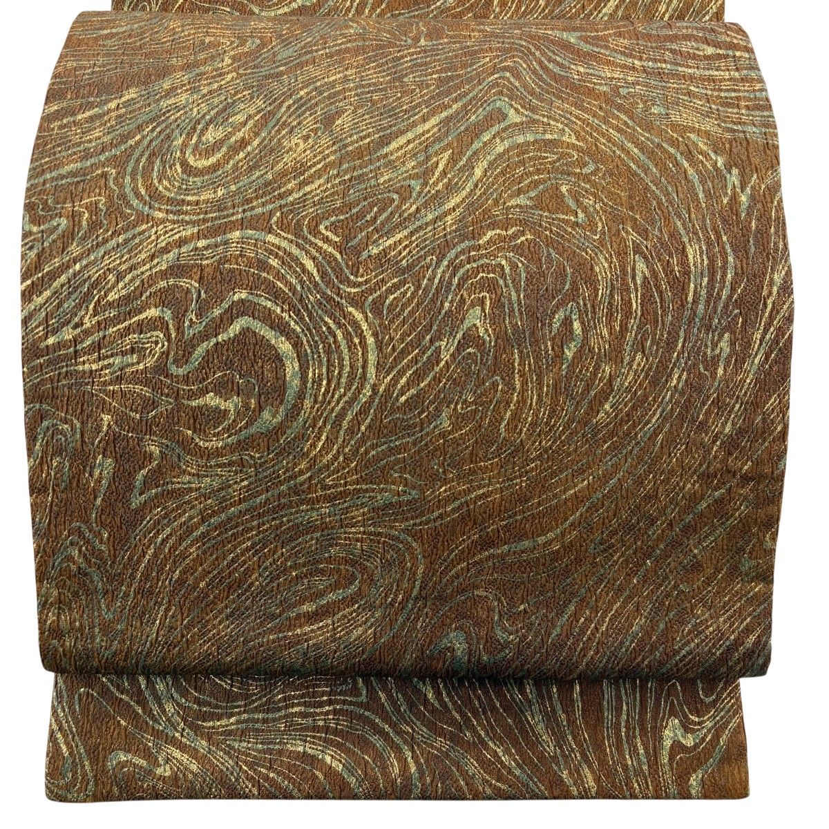 【美品】 袋帯 秀品 幾何学 金彩 茶色 全通 正絹 【中古】 6,512円