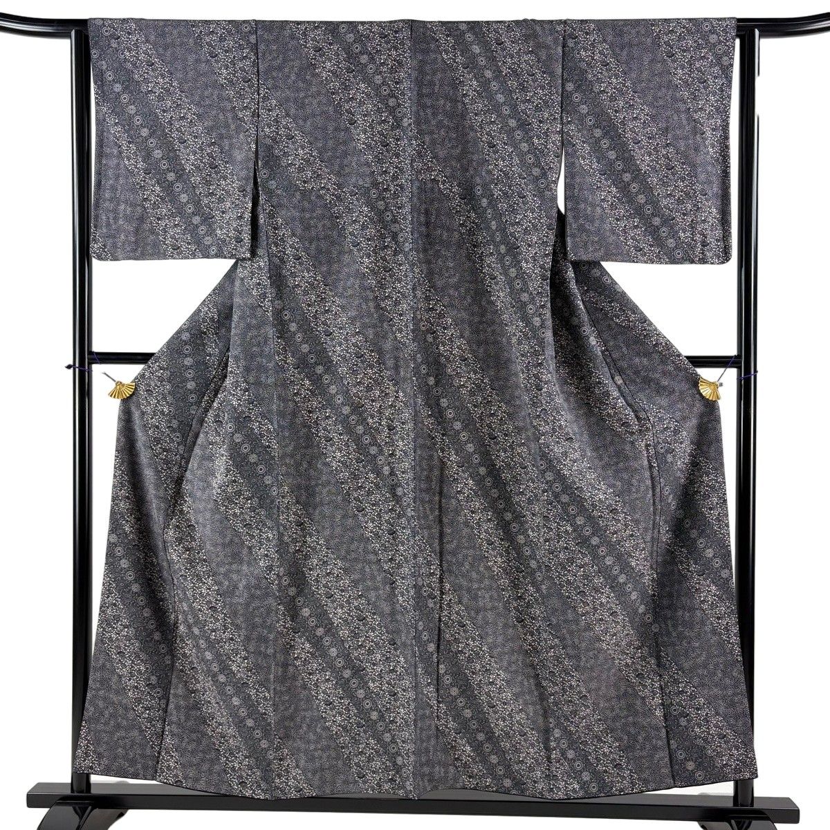 【美品】 小紋 身丈155cm 裄丈62.5cm 正絹 秀品 【中古】 小紋 身丈155cm 裄丈62.5cm S 袷 斉藤三才 落款あり ぼかし柄 青緑