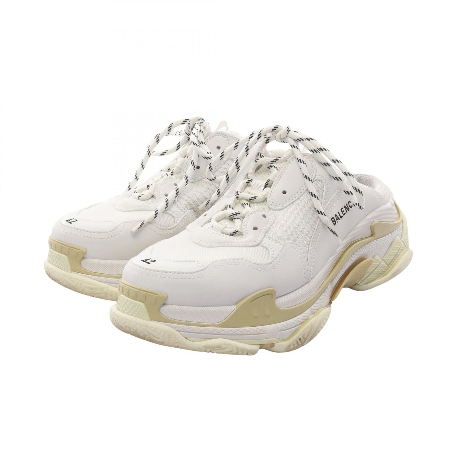 BALENCIAGA バレンシアガ Triple S Mule トリプルSミュール スニーカー レザー ホワイト スニーカー