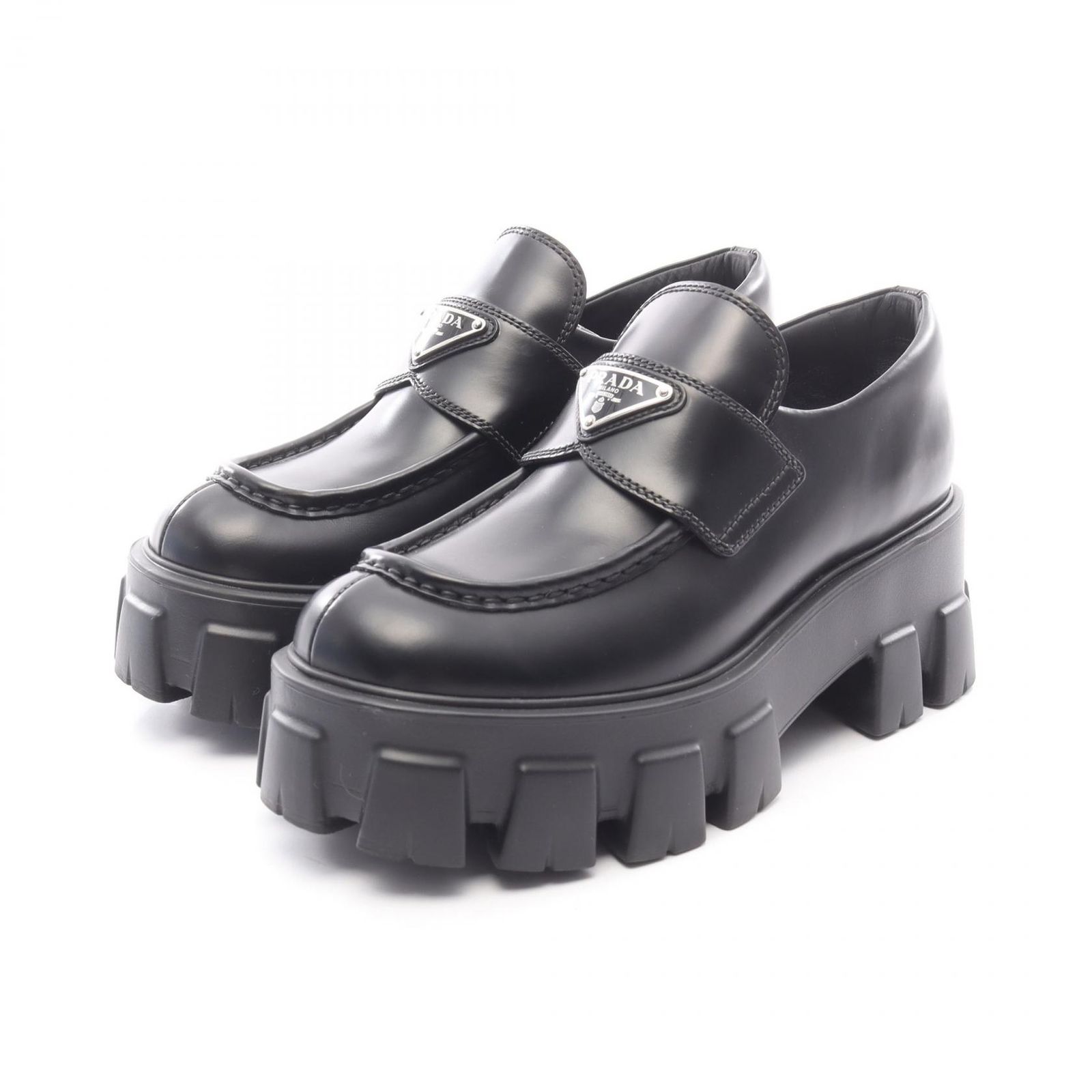 PRADA プラダ モノリス ブラッシュドレザー ローファー