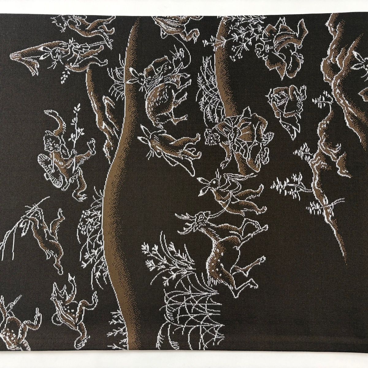 美品】鳥獣戯画柄 袋帯 袋帯【美品】 袋帯 逸品 鳥獣戯画 黒灰 全通 正絹 【中古】【早割_特価