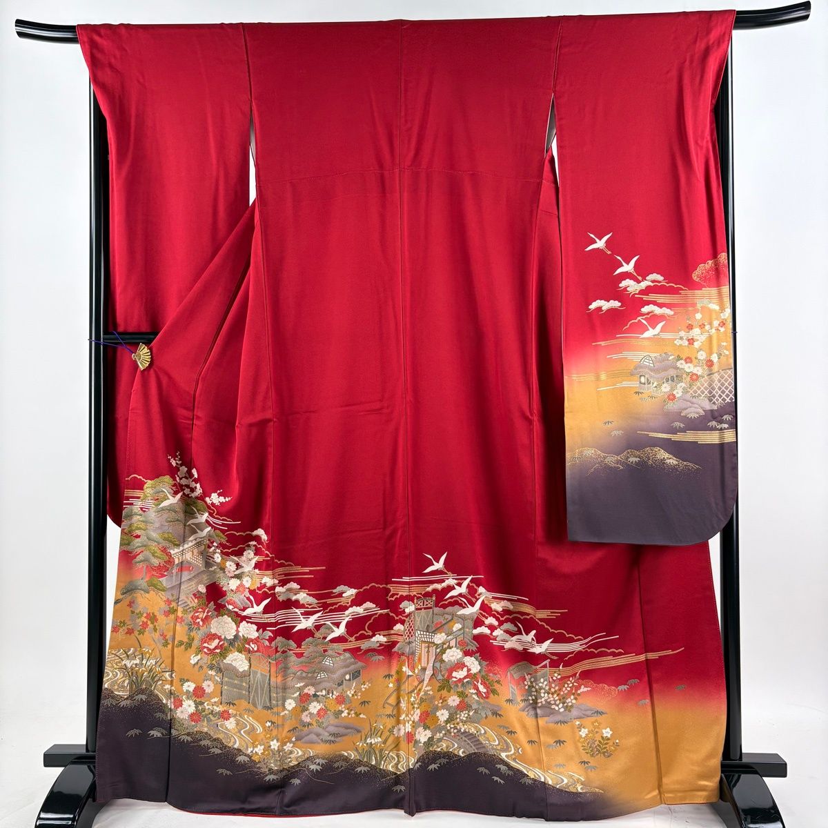 【 振り袖フルセット 】トールサイズ 身丈168cm 裄68 cm 振袖 身丈168cm 裄丈68cm L 袷 袋帯フルセット 松竹梅 御所 金彩