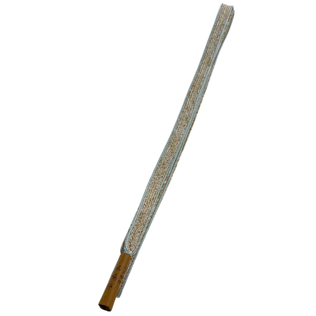 【美品】 帯締め 名品 フォーマル 無形文化財 五嶋紐 江戸組紐 金糸 水色 正絹 和装小物 【中古】