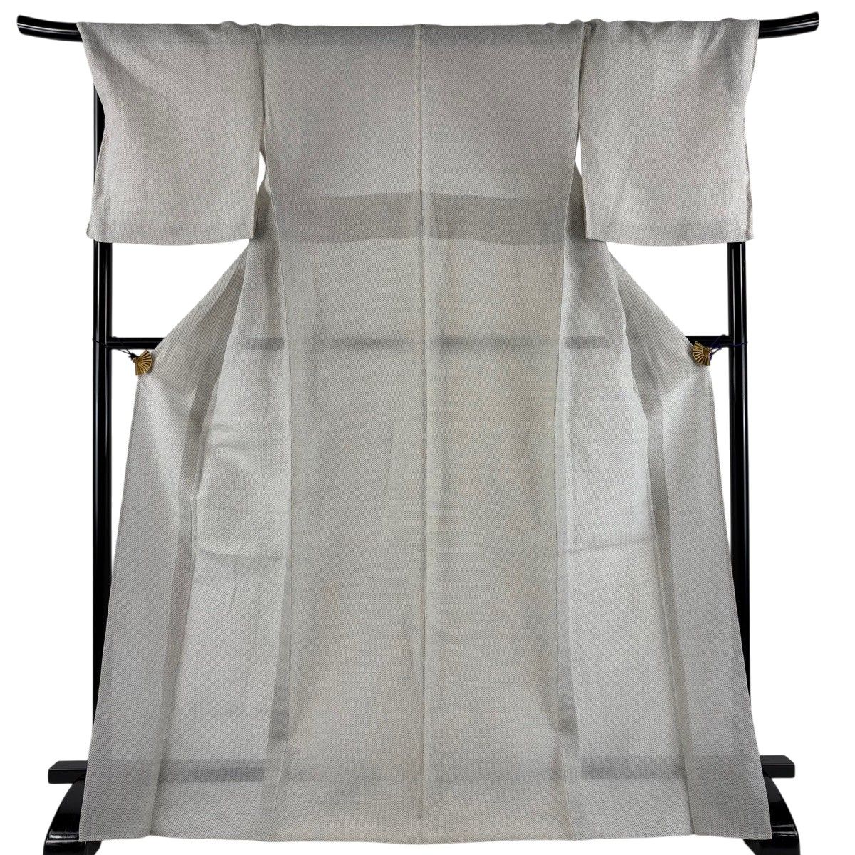 紬 身丈158cm 裄丈66cm 麻 逸品 【中古】 紬 身丈158cm 裄丈65cm M 袷 証紙あり 器物 黒 正絹 秀品｜中古・古着