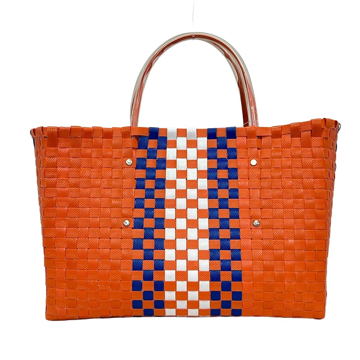 MARNI(マルニ) トートバッグ - オレンジ×ブルー×マルチ 編み込み MARNI(マルニ) トートバッグ - オレンジ×ブルー×マルチ 編み込み