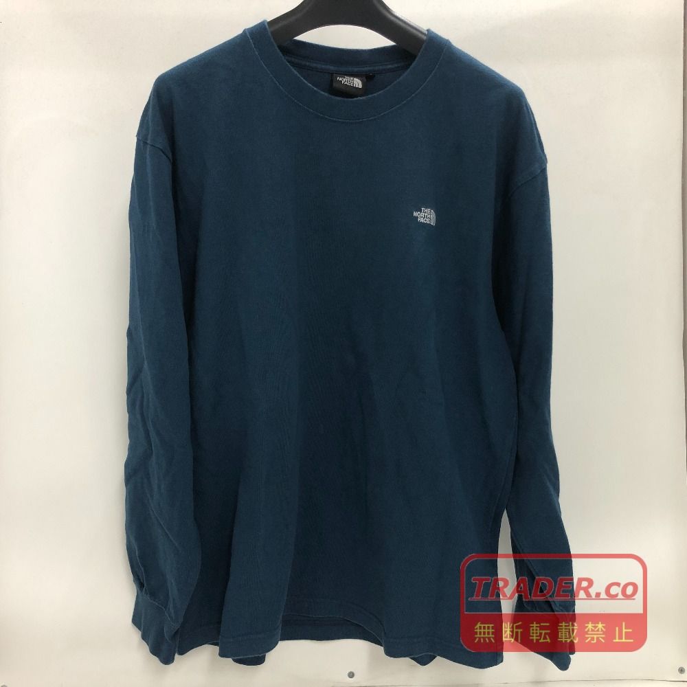 02w24734 THE NORTH FACE ザノースフェイス L/S NUPTSE COTTON TEE ブルーグリーン L 中国製 メンズ 長袖Ｔシャツ コットン NT82135 【中古品】