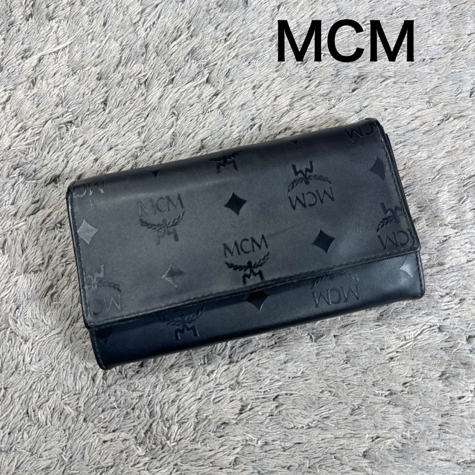 MCM エムシーエム ヴィセトス柄 長財布 がま口 ブラック - メルカリ