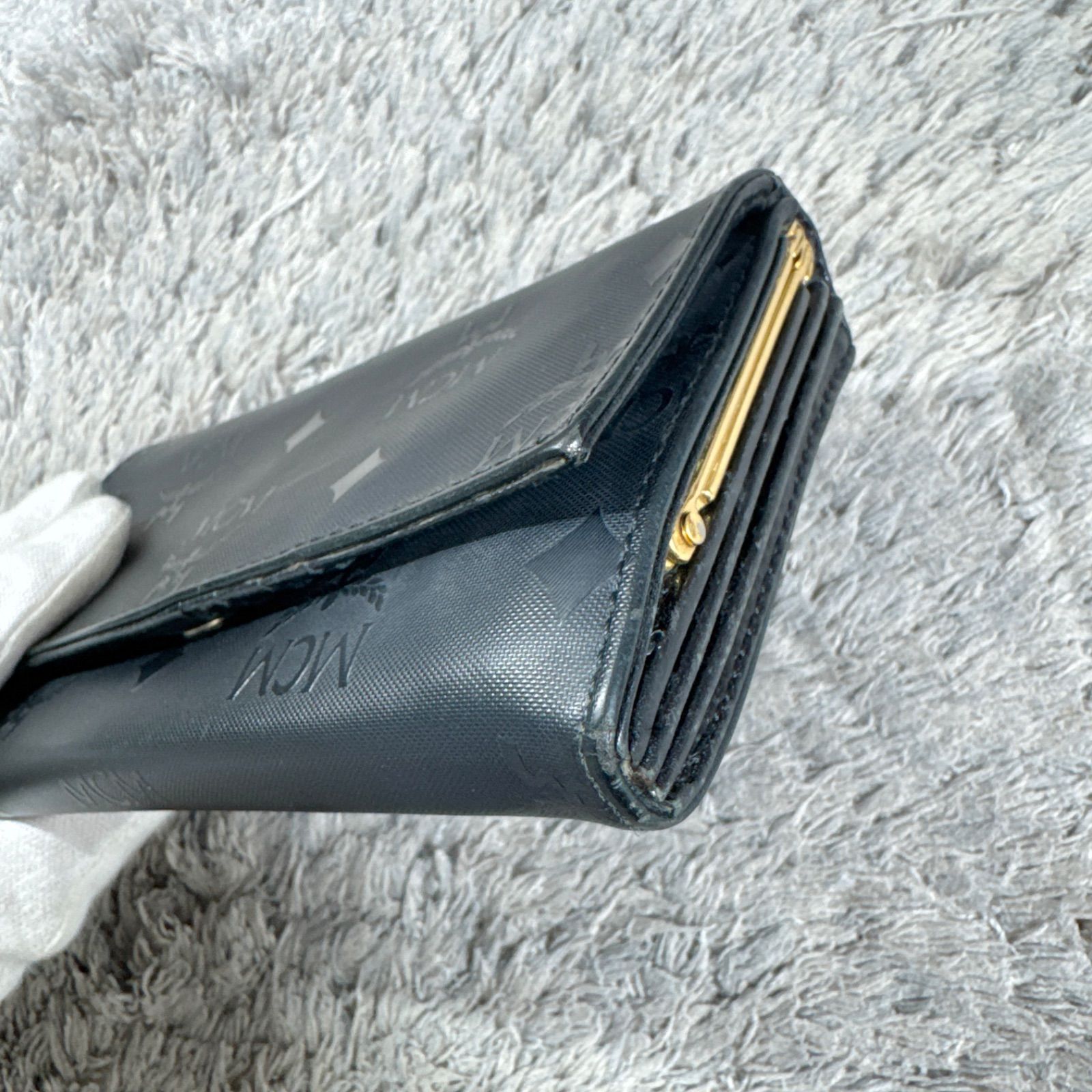 MCM エムシーエム ヴィセトス柄 長財布 がま口 ブラック - メルカリ