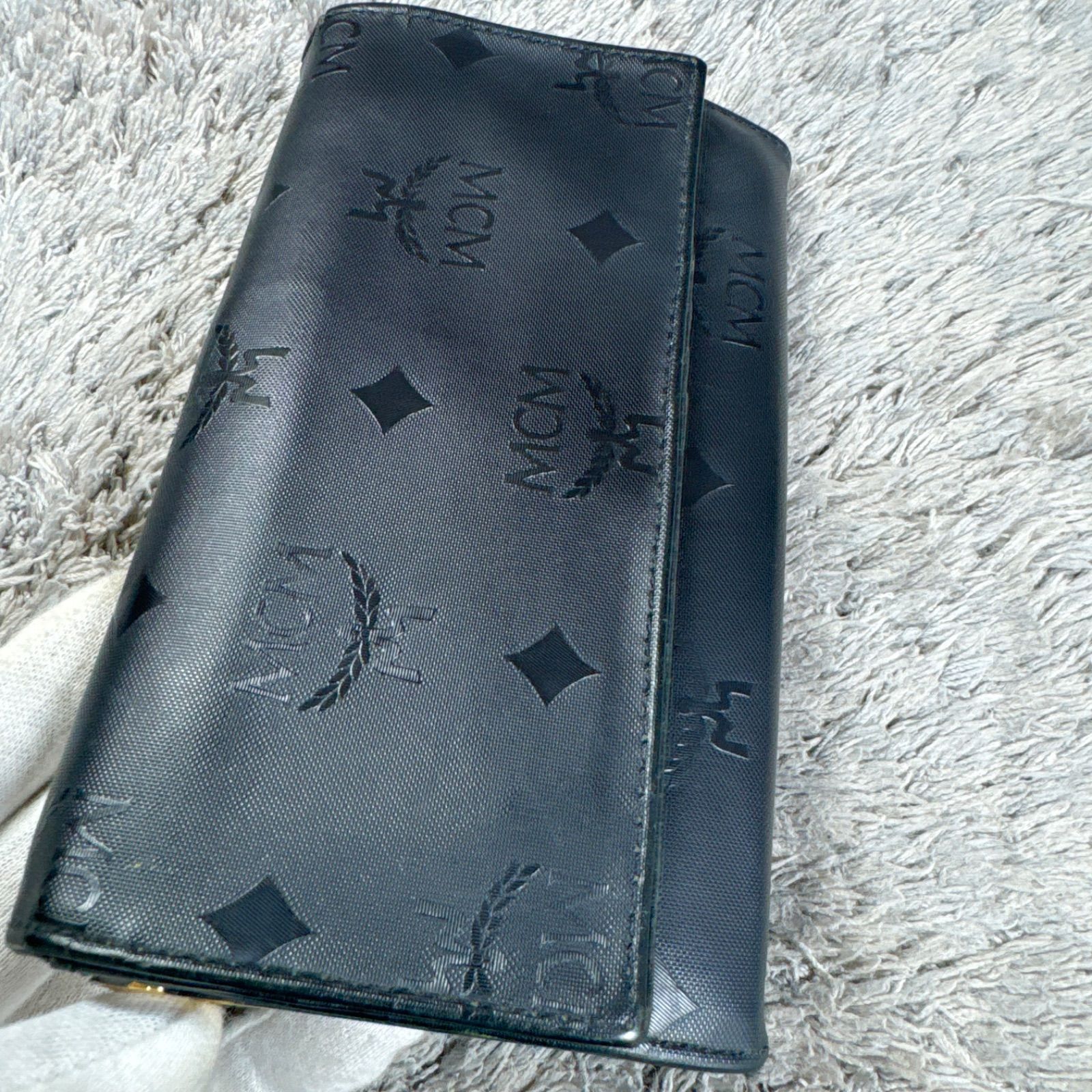MCM エムシーエム ヴィセトス柄 長財布 がま口 ブラック - メルカリ